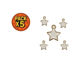 Dije Esmaltado Estrellas Blancas x 5 unidades